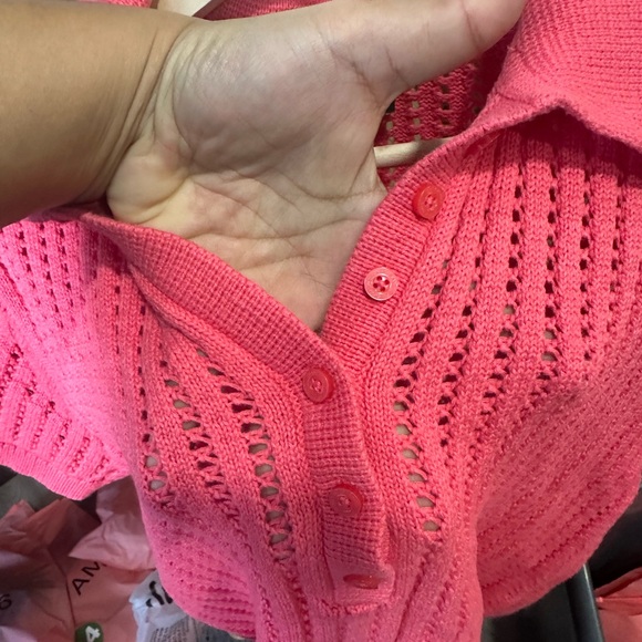 DKNY Jeans Coral Knit Button-Up (79) - Picture 11 of 11